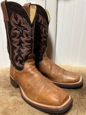 Justin AQHA Q-Crepe Western Square Toe Cowboy Boots 8